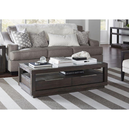 Modus Furniture - Oxford Two Drawer Rectangular Coffee Table in Basalt Grey - AZU521 veiw 2