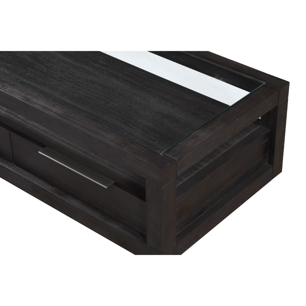 Modus Furniture - Oxford Two Drawer Rectangular Coffee Table in Basalt Grey - AZU521 veiw 3