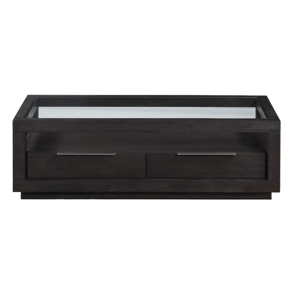 Modus Furniture - Oxford Two Drawer Rectangular Coffee Table in Basalt Grey - AZU521 veiw 4