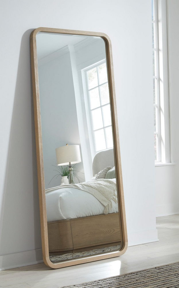 Modus Furniture - Penny Beveled Glass Floor Mirror in Buff Cream - QXUL83FL view 3