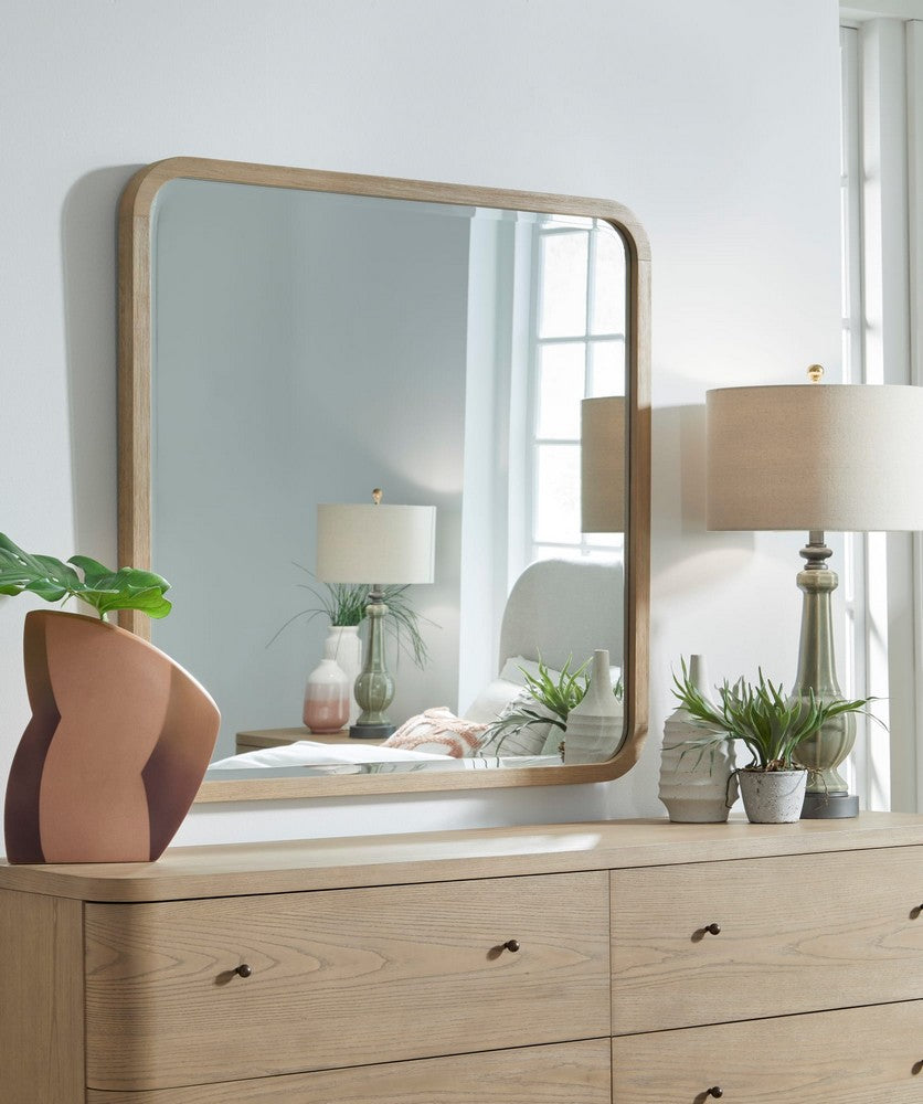 Modus Furniture - Penny Beveled Glass Wall or Dresser Mirror in Buff Cream - QXUL83 view 3