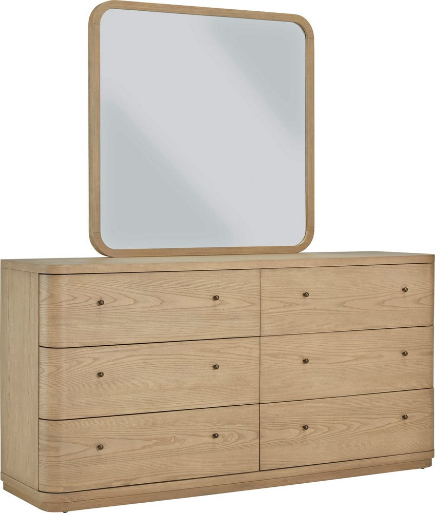 Modus Furniture - Penny Beveled Glass Wall or Dresser Mirror in Buff Cream - QXUL83 view 5