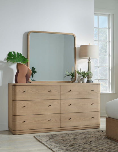 Modus Furniture - Penny Beveled Glass Wall or Dresser Mirror in Buff Cream - QXUL83 view 6