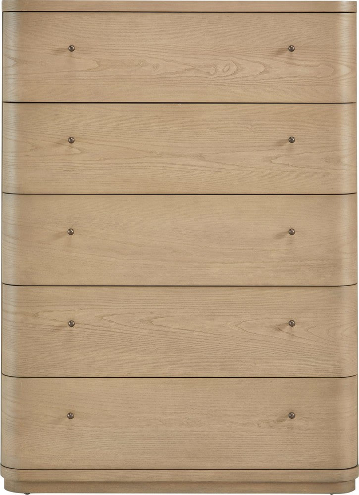Modus Furniture - Penny Five Drawer White Ash Chest in Buff Cream  - QXUL84 view 2