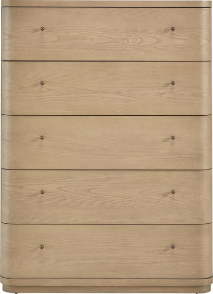 Modus Furniture - Penny Five Drawer White Ash Chest in Buff Cream  - QXUL84 view 2