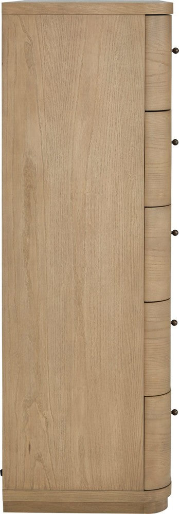 Modus Furniture - Penny Five Drawer White Ash Chest in Buff Cream  - QXUL84 view 3