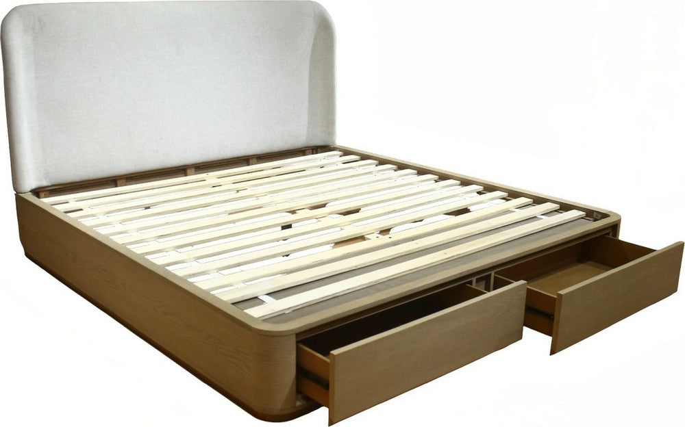 Modus Furniture - Penny KG Strg Bed - Buff Cream - QXULJ7 view 6