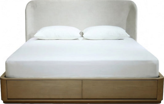 Modus Furniture - Penny QN Strg Bed - Buff Cream - QXULJ5 view 2