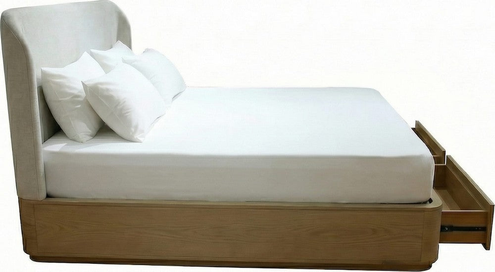 Modus Furniture - Penny QN Strg Bed - Buff Cream - QXULJ5 view 3