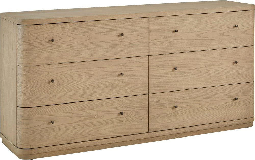 Modus Furniture - Penny Six Drawer White Ash Dresser in Buff Cream  - QXUL82 view 1