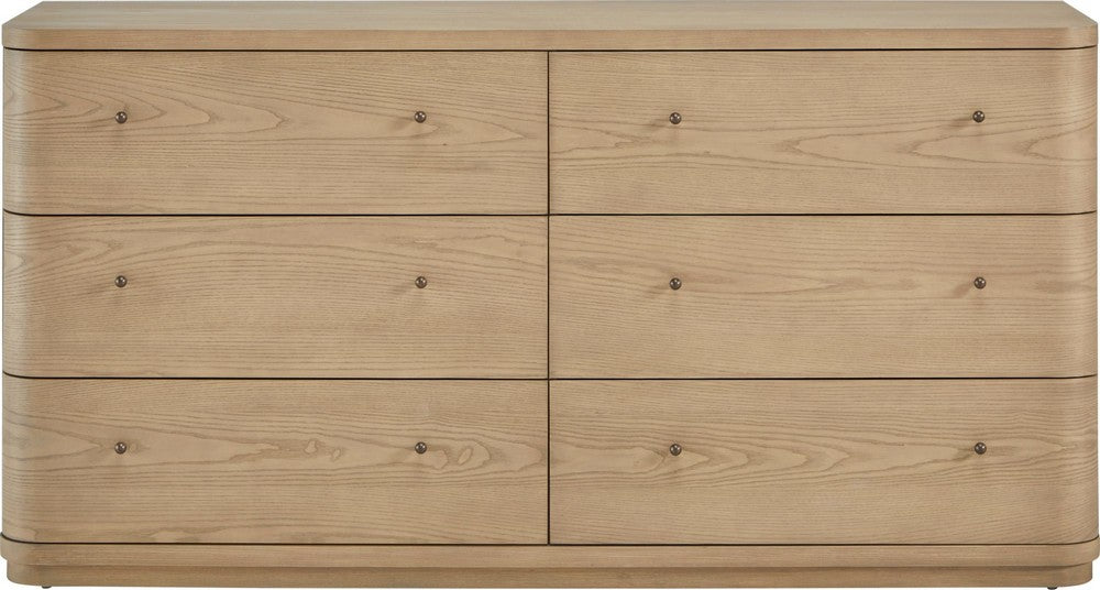 Modus Furniture - Penny Six Drawer White Ash Dresser in Buff Cream  - QXUL82 view 2