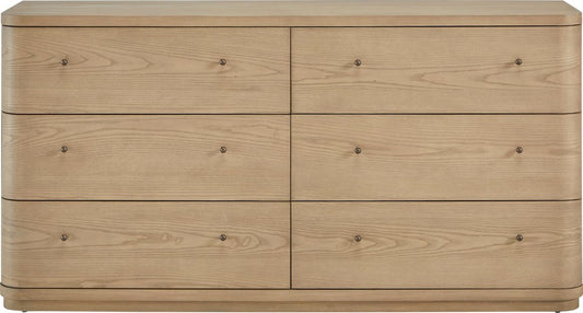 Modus Furniture - Penny Six Drawer White Ash Dresser in Buff Cream  - QXUL82 view 2