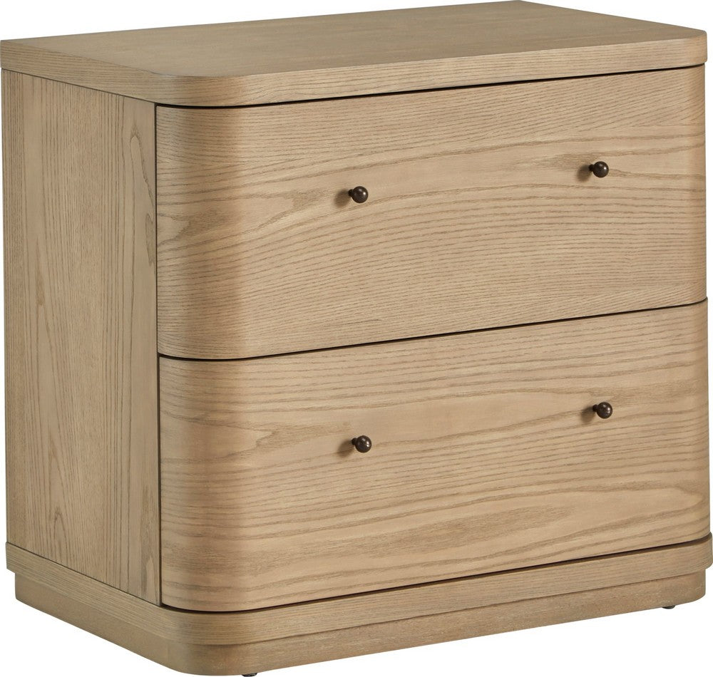 Modus Furniture - Penny Two Drawer White Ash Nightstand in Buff Cream  - QXUL81 view 1