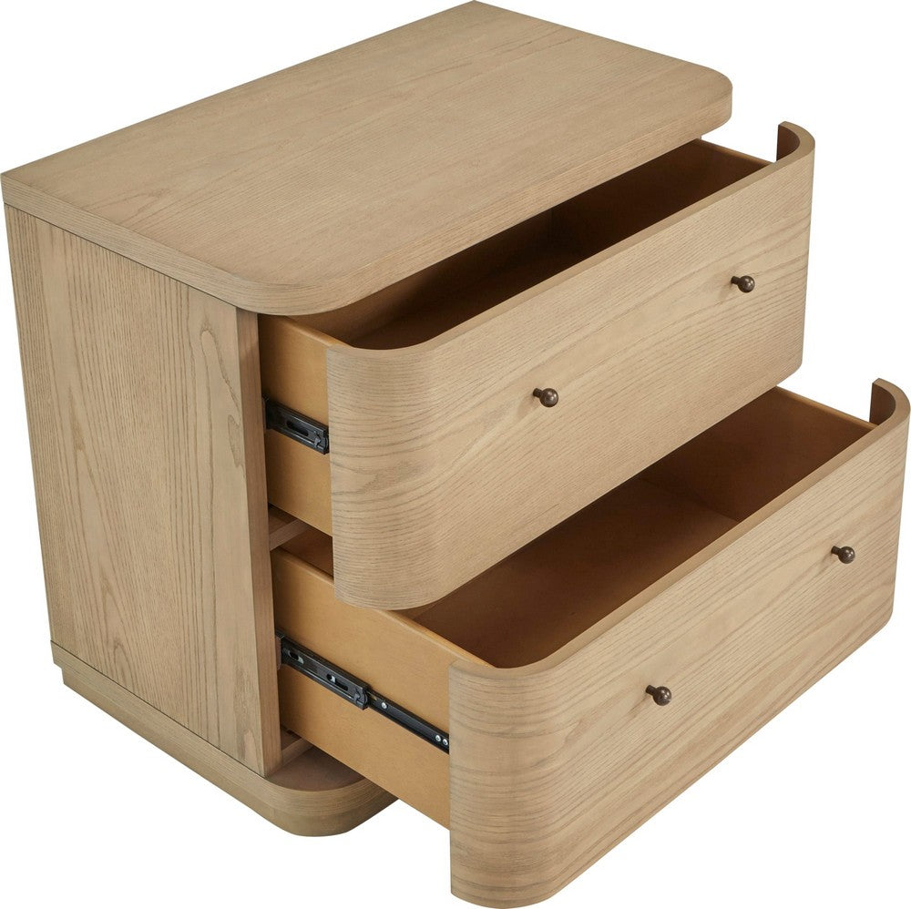 Modus Furniture - Penny Two Drawer White Ash Nightstand in Buff Cream  - QXUL81 view 4