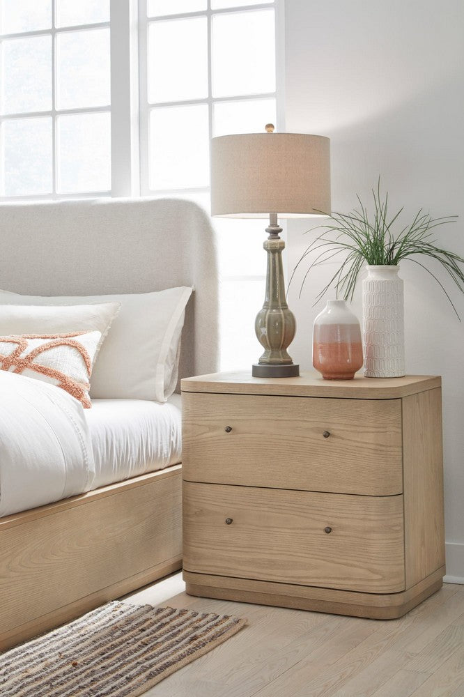 Modus Furniture - Penny Two Drawer White Ash Nightstand in Buff Cream  - QXUL81 view 5