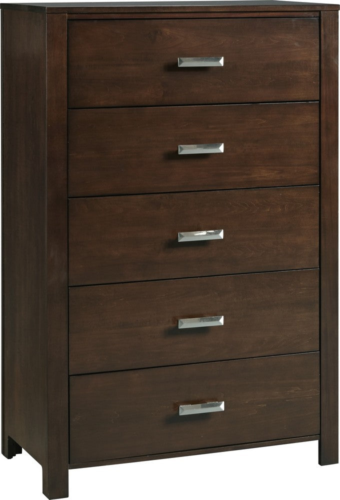 Modus Furniture - Riva Five Drawer Chest in Chocolate Brown (2024) - RV2684A view 1