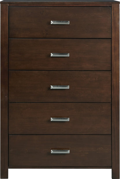 Modus Furniture - Riva Five Drawer Chest in Chocolate Brown (2024) - RV2684A view 2