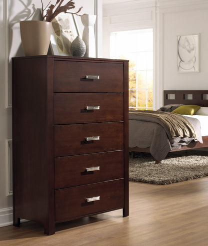 Modus Furniture - Riva Five Drawer Chest in Chocolate Brown (2024) - RV2684A view 4