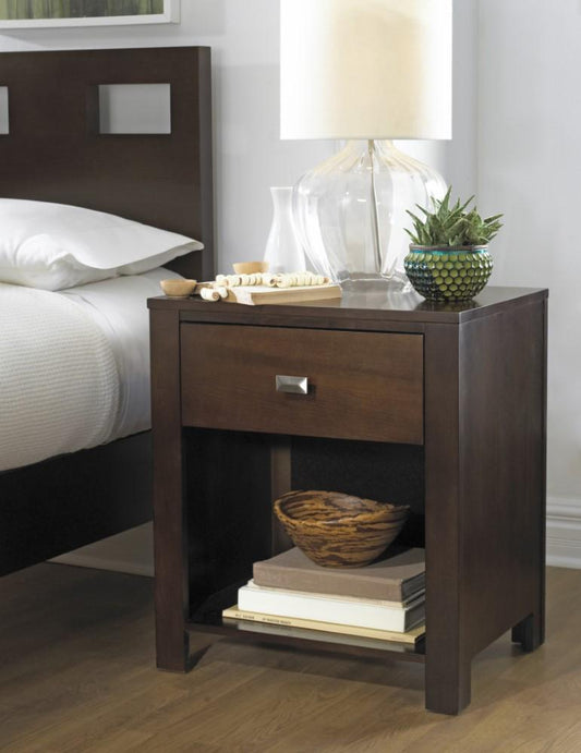 Modus Furniture - Riva One Drawer Nightstand in Chocolate Brown - RV2681 veiw 1
