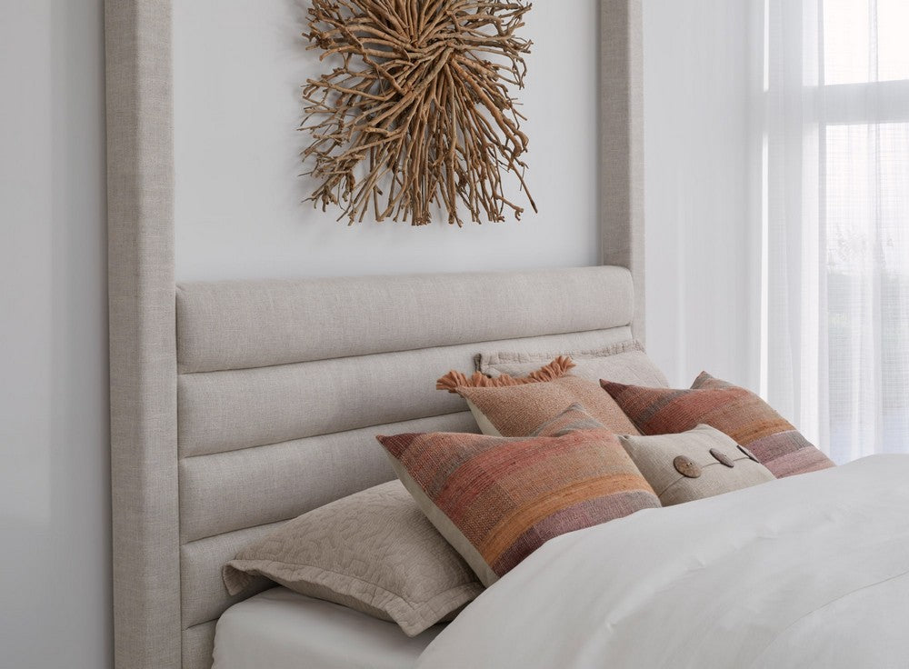 Modus Furniture - Rockford Queen-size Upholstered Canopy Bed in Turtle Dove Linen (2026) - MQNCS5 view 5