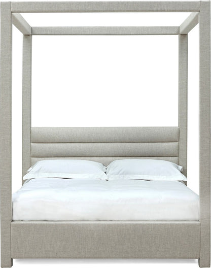 Modus Furniture - Rockford Queen-size Upholstered Canopy Bed in Turtle Dove Linen - MQNCH5 view 2