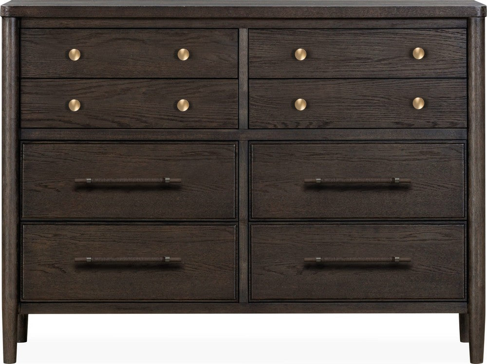 Modus Furniture - Rockport Eight Drawer Oak Wood Dresser in Yin - QBTS82T view 2