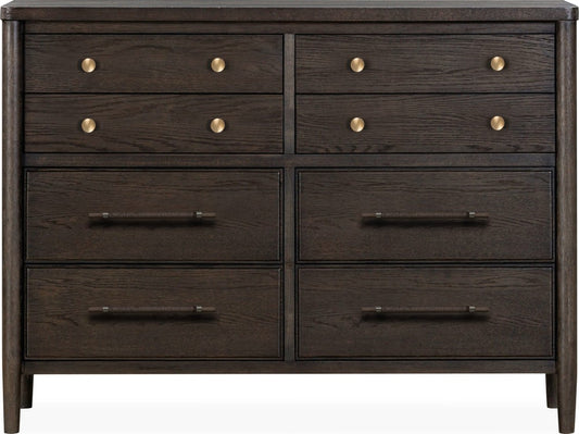 Modus Furniture - Rockport Eight Drawer Oak Wood Dresser in Yin - QBTS82T view 2