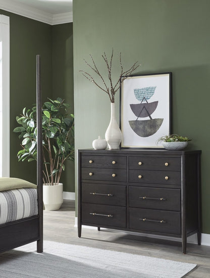 Modus Furniture - Rockport Eight Drawer Oak Wood Dresser in Yin - QBTS82T view 3