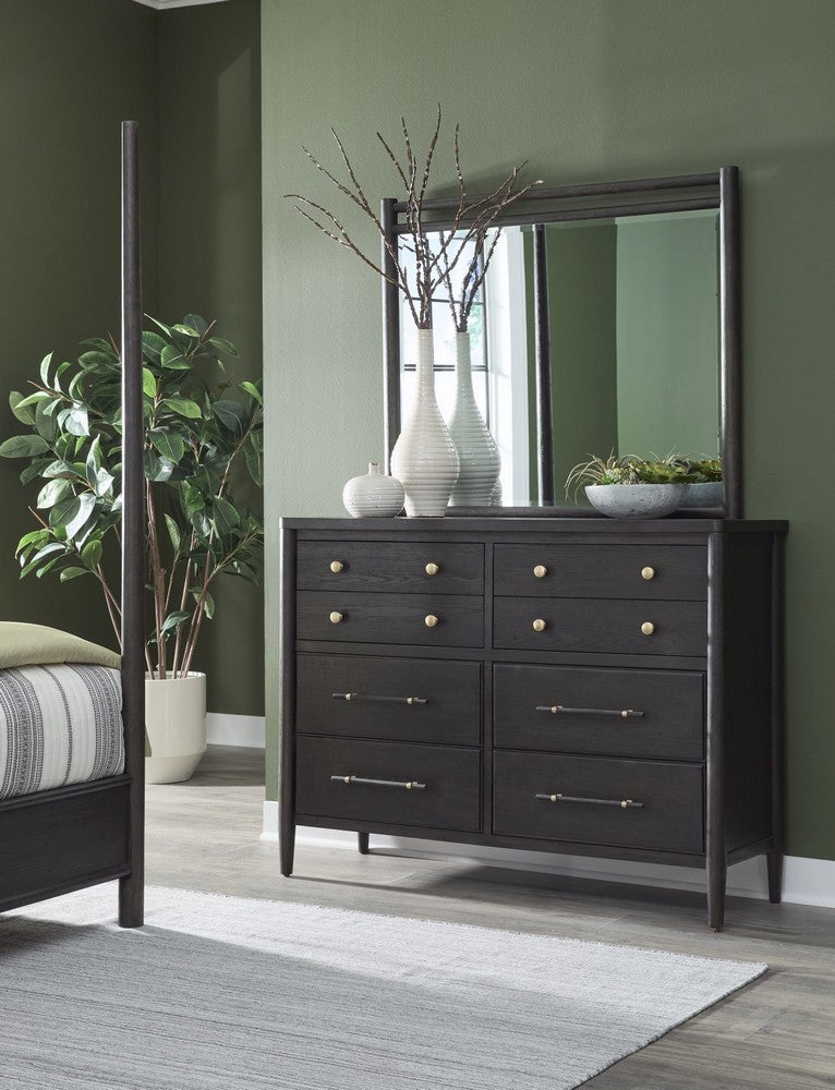 Modus Furniture - Rockport Eight Drawer Oak Wood Dresser in Yin - QBTS82T view 4