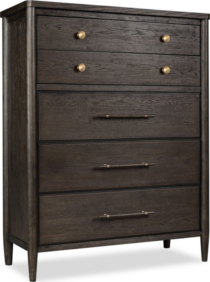 Modus Furniture - Rockport Five Drawer Oak Wood Chest in Yin - QBTS84 view 1