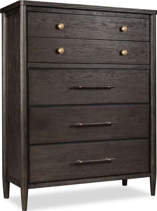 Modus Furniture - Rockport Five Drawer Oak Wood Chest in Yin - QBTS84 view 1