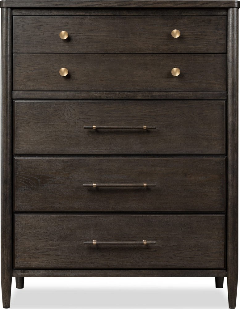 Modus Furniture - Rockport Five Drawer Oak Wood Chest in Yin - QBTS84 view 2
