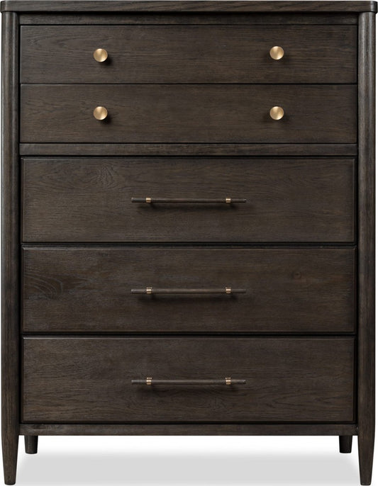 Modus Furniture - Rockport Five Drawer Oak Wood Chest in Yin - QBTS84 view 2
