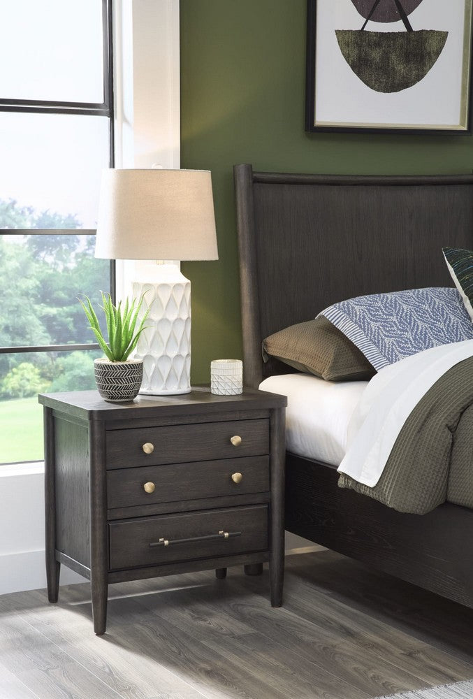 Modus Furniture - Rockport Three Drawer Large Nightstand in Yin - QBTS81 view 2