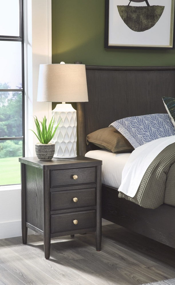 Modus Furniture - Rockport Three Drawer Small Nightstand in Yin - QBTS81D view 3