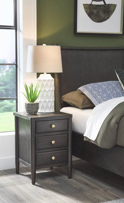 Modus Furniture - Rockport Three Drawer Small Nightstand in Yin - QBTS81D view 3