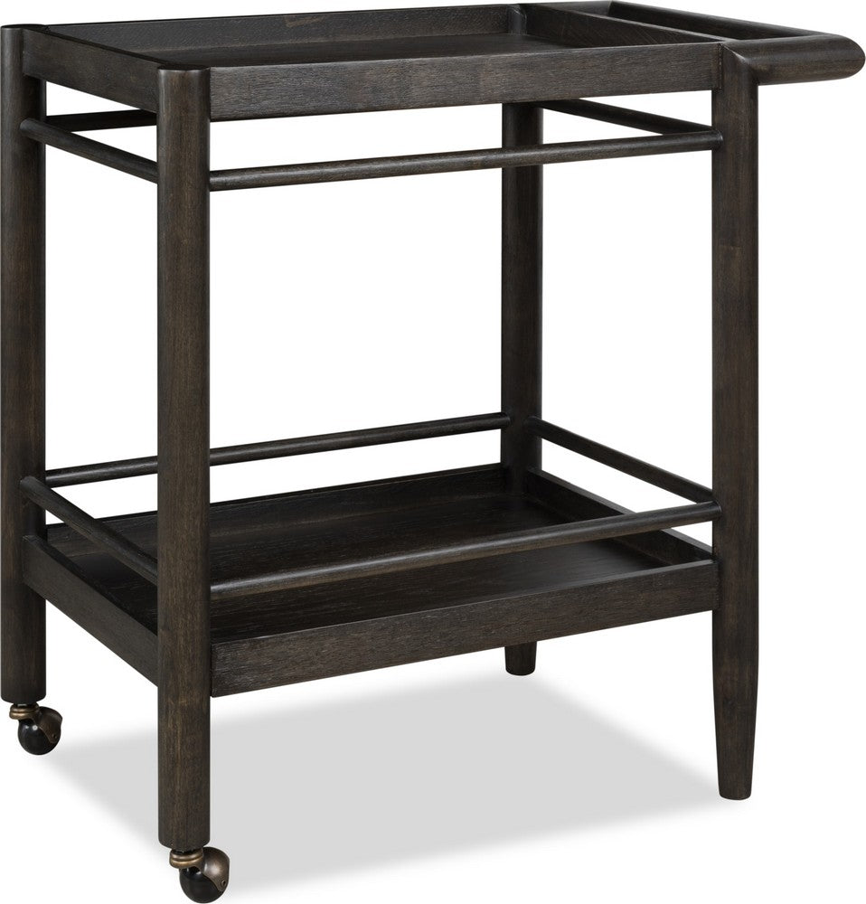 Modus Furniture - Rockport Two Shelf Rolling Bar Cart in Yin - QBTS80 view 1