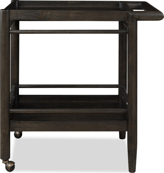 Modus Furniture - Rockport Two Shelf Rolling Bar Cart in Yin - QBTS80 view 2