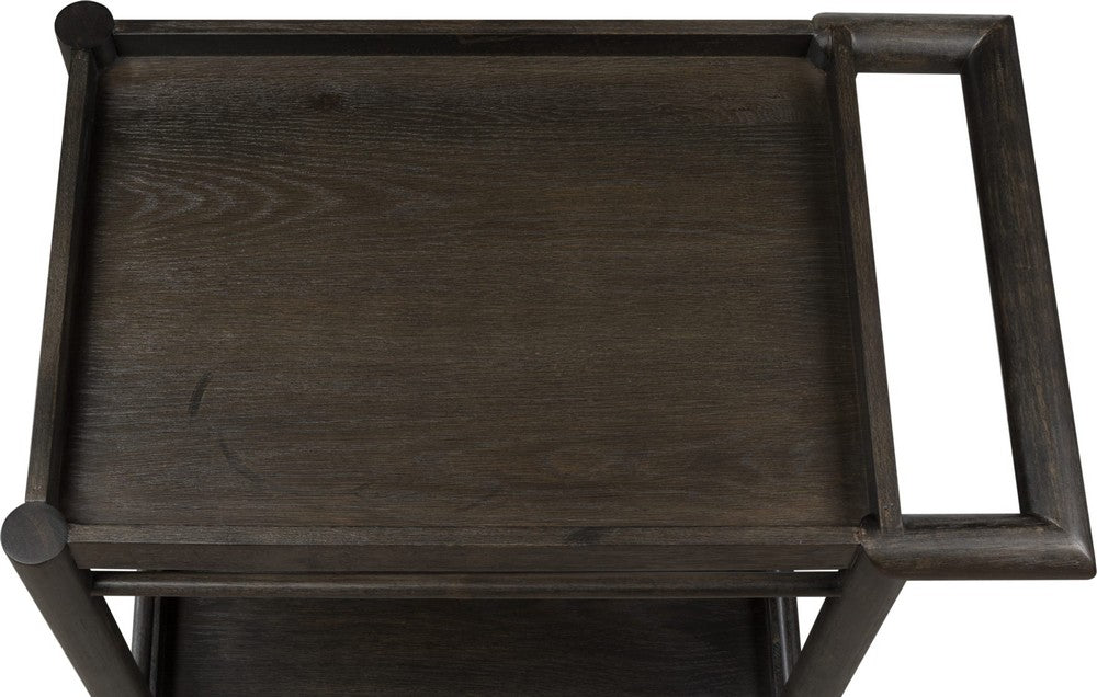 Modus Furniture - Rockport Two Shelf Rolling Bar Cart in Yin - QBTS80 view 4