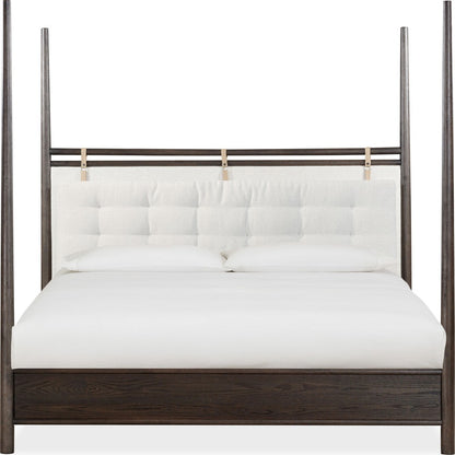 Modus Furniture - Rockport Upholstered California King-size Poster Bed in Yin and Turtle Dove Linen
 - QBTSJ6 view 2