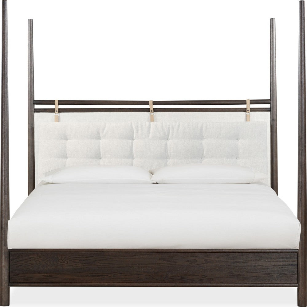 Modus Furniture - Rockport Upholstered King-size Poster Bed in Yin and Turtle Dove Linen
 - QBTSJ7 view 2
