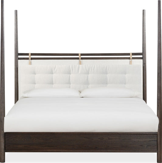 Modus Furniture - Rockport Upholstered King-size Poster Bed in Yin and Turtle Dove Linen
 - QBTSJ7 view 2