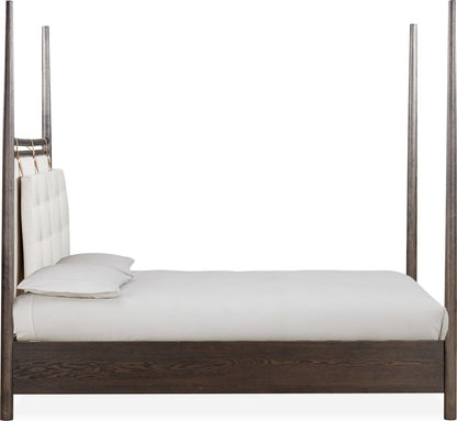 Modus Furniture - Rockport Upholstered King-size Poster Bed in Yin and Turtle Dove Linen
 - QBTSJ7 view 3