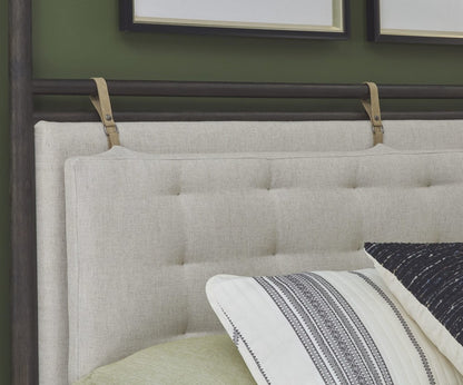 Modus Furniture - Rockport Upholstered Queen-size Poster Bed in Yin and Turtle Dove Linen
 - QBTSJ5 view 4
