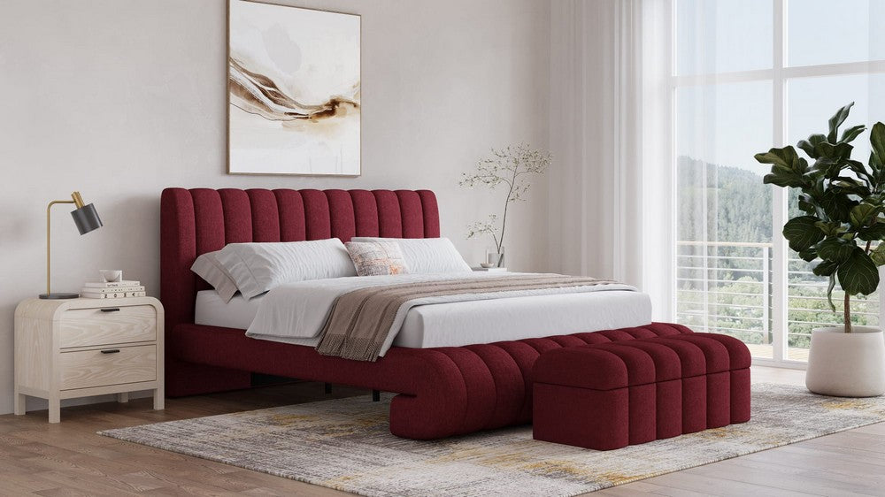 Modus Furniture - Savage King-size Maximalist Upholstered Bed in Ruby Chenille - SRWLH7 view 8