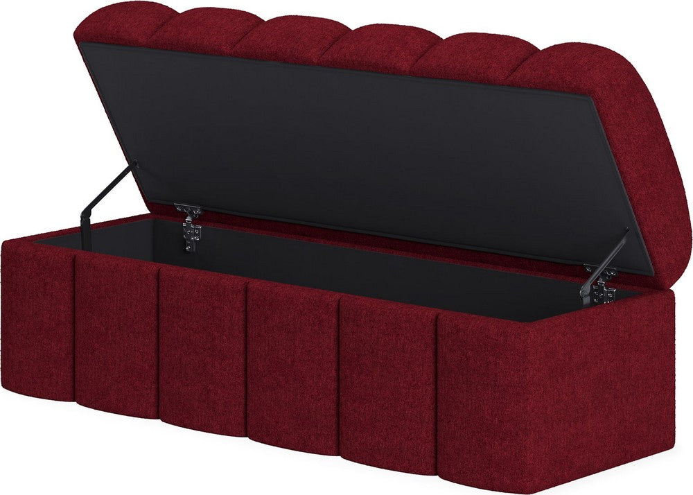 Modus Furniture - Savage Upholstered Storage Bench in Ruby Chenille - SRWL88 view 3