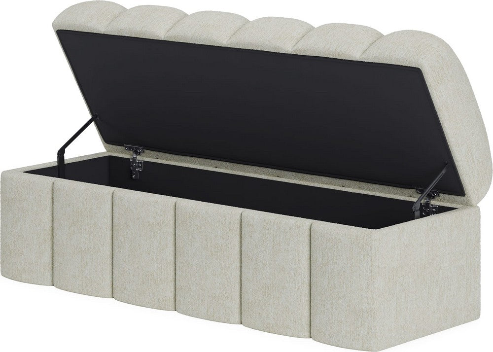 Modus Furniture - Savage Upholstered Storage Bench in Sandy Chenille - SRXK88 view 3