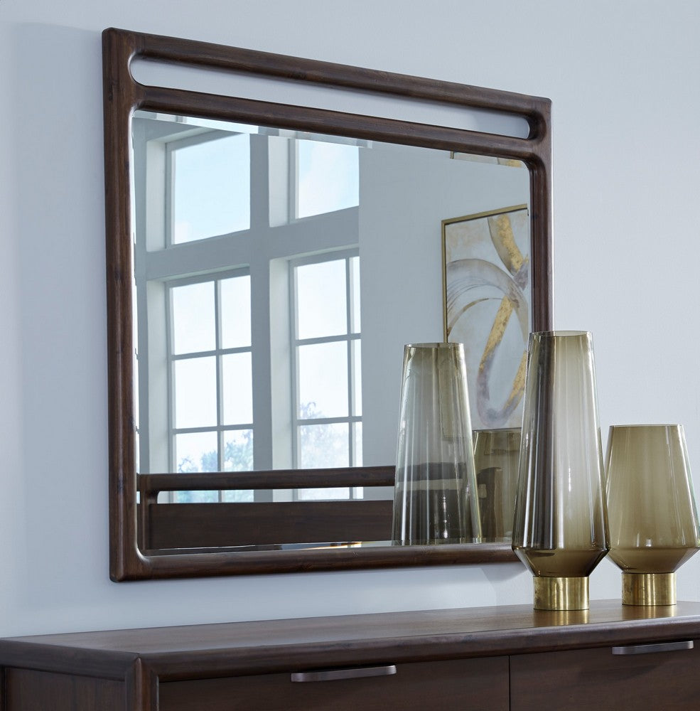 Modus Furniture - Sol Beveled Glass Wall or Dresser Mirror in Brown Spice - NXLJ83B view 5