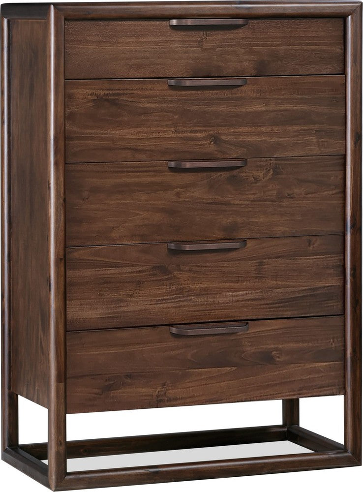 Modus Furniture - Sol Five Drawer Acacia Wood Chest in Brown Spice - NXLJ84 view 1