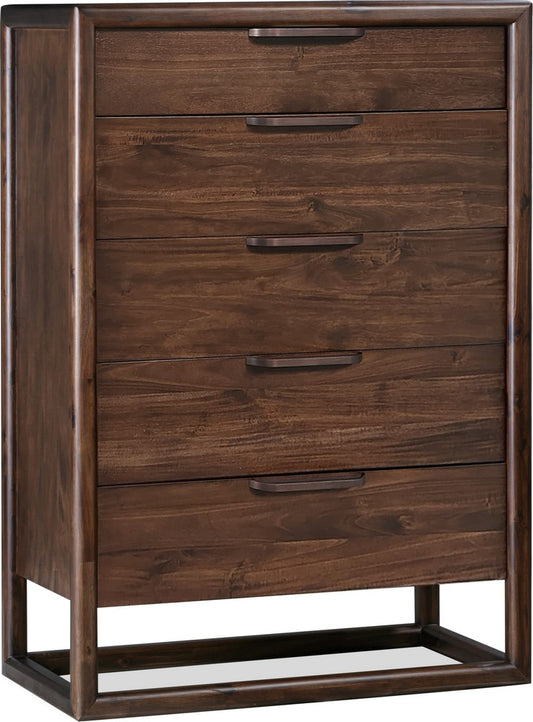 Modus Furniture - Sol Five Drawer Acacia Wood Chest in Brown Spice - NXLJ84 view 1